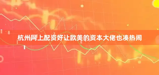 杭州网上配资好让欧美的资本大佬也凑热闹